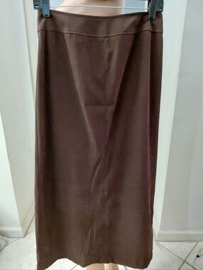 NWT NORTIN MCNAUGHTON Classic Brown Maxi Skirt Sz. 6 Soft & Stretch